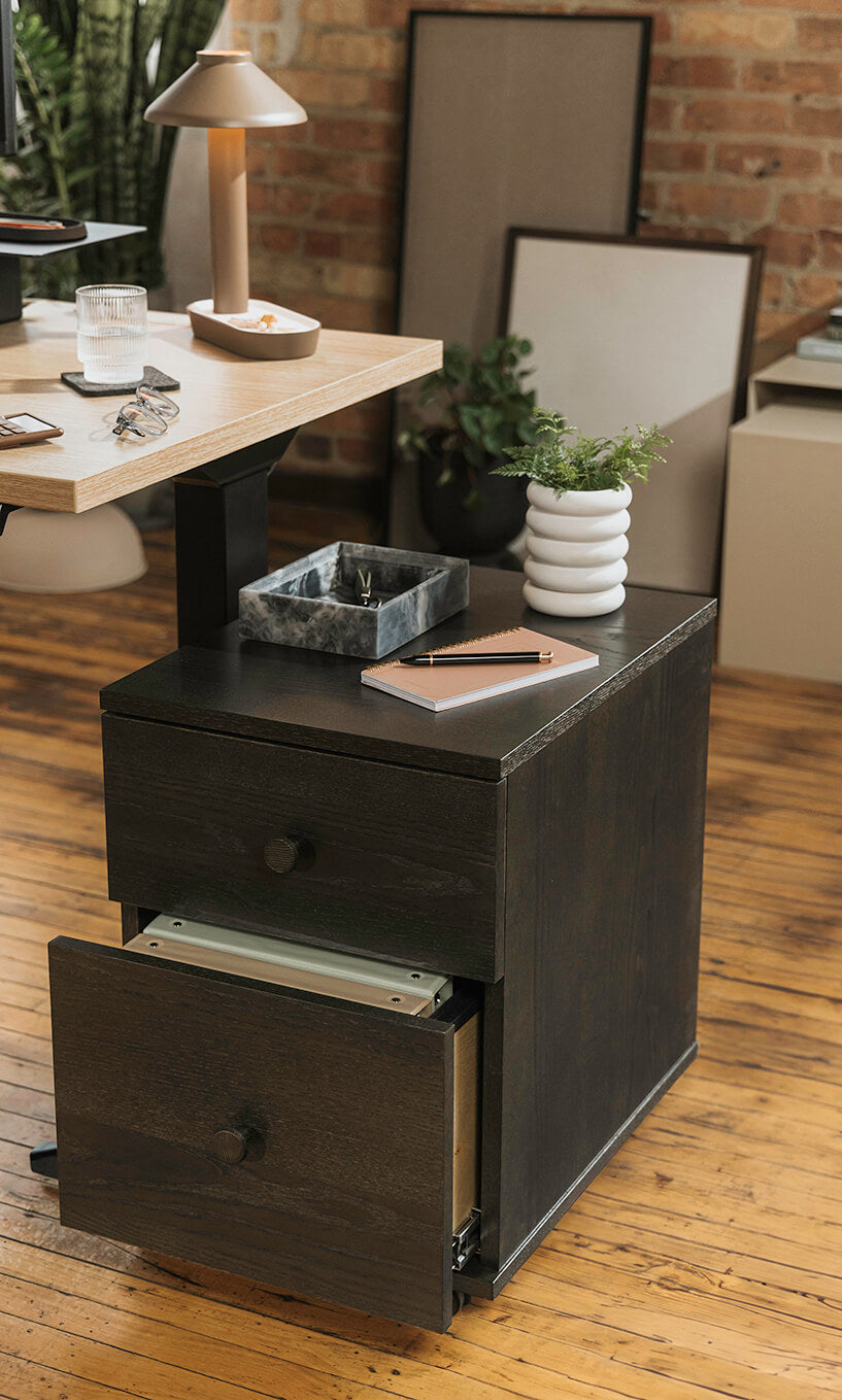 Wood File Cabinet in lifestyle shot